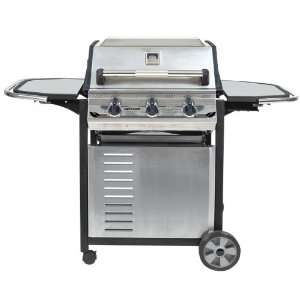  Captn Cook 3 Burner Grill On Black And Stainless Steel 