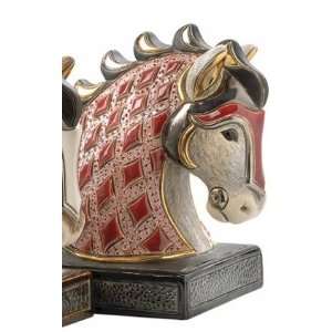  Ruby Horse Head DeRosa Figurine