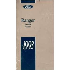  1993 FORD RANGER Owners Manual User Guide Automotive