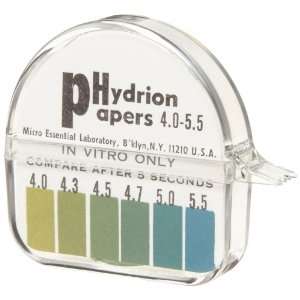   Hydrion Short Range pH Test Paper Dispenser, 0.0   6.0 pH, Single Roll