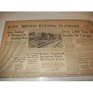  WWII Battle Newspaper 1943 2000 Tons Of Bobs Dropped Invasion North 
