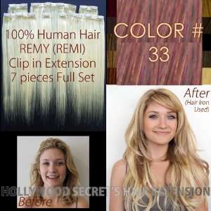   Auburn, 100% Human Hair Premium REMY REMI, Silky Straight   Free