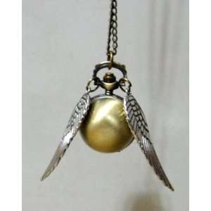 Harry Potter Enchanted Golden Snitch Ball Watch Locket with Silver 