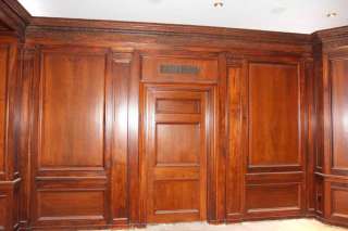 Antique Walnut paneled room with doors & carved crown molding 