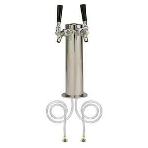 Chrome ABS Plastic Dual Faucet Draft Beer Tower   3 Column:  