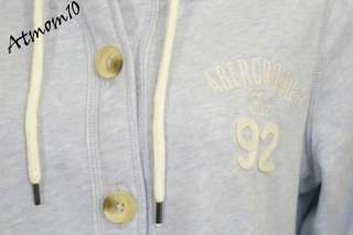 NWT Abercrombie &Fitch Sweatshirt Button front Hoodie L  