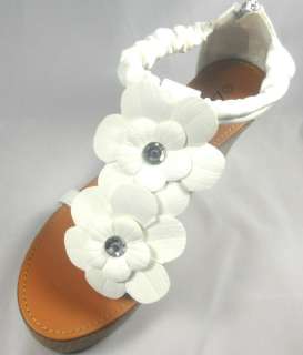 LADIES WHITE TOE POST WEDGE SANDAL SHOES SIZE 5   10  