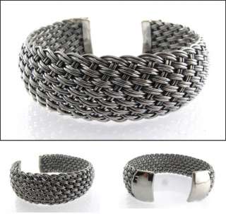 Braid Weave 925 Sterling Silver Bali Cuff Bracelet  