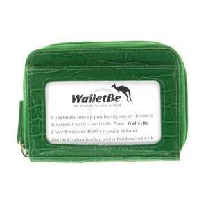   Green Croco Purse Croc Accordion Leather Italy Made: Office Products
