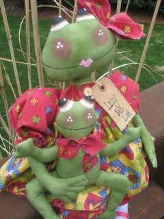 Primitive Raggedy Freida & Freddy Frog PATTERN #73  