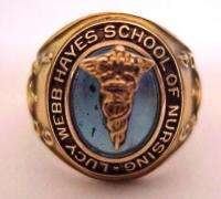 1964 Lucy Webb Hayes School of Nursing Ring 10K Gold  