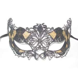   + Gold Macrame Colombina Venetian Masquerade Mask