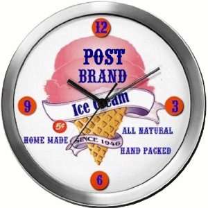  POST 14 Inch Ice Cream Metal Clock Quartz Movement 