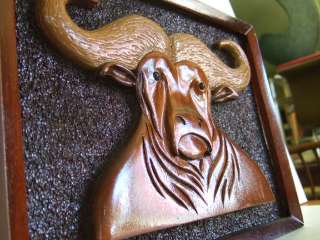 40s Wood Carving Folk Art WATER BUFFALO OK Artist Davis  