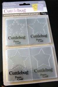 Cuttlebug Embossing Folder DECORATIVE STARS 4 pk Sizzix 093573315398 