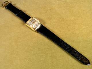 14K Gold Longines Watch with Lizard Band  