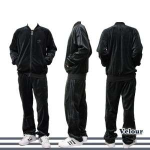 Adidas Originals Mens Medium M Velour Track Suit Jacket Pants Top 