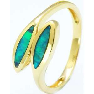  Giftubest 14k Gold Opal Inlay Ring Size 6 Arts, Crafts & Sewing