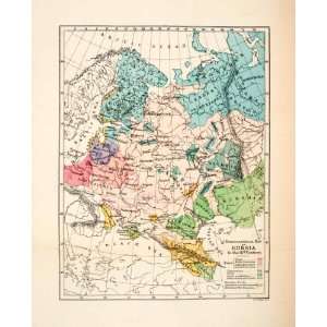   Empire Slavs Onega Vologda   Original Lithographed Map