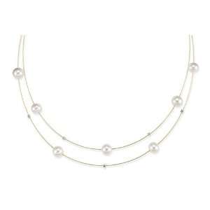  Multi Strand Sixteen Inch Collar Necklaces Enhanced With 4 Prong 