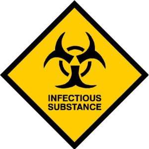  Danger Infectious Substance Sign Sticker Decal 4x4 
