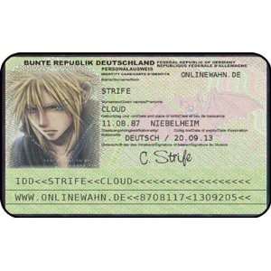  Final Fantasy Cloud Strife ID Card