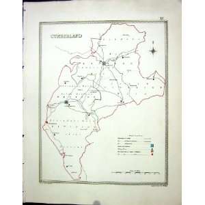  Walker Creighton Antique Map C1850 Cumberland England 