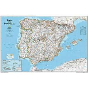   Maps RE00620340 Spain and Portugal Classic  Laminated Toys & Games