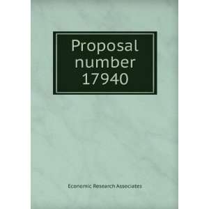  Proposal number 17940 Economic Research Associates Books
