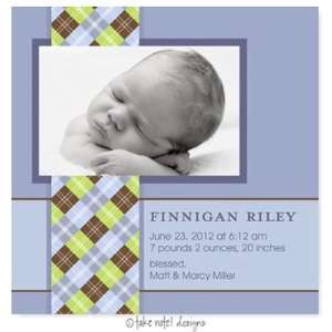   Designs Digital Photo Birth Announcements   Finnigan Riley Argyle Band