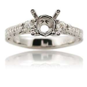  Diamond Platinum Antique Engagement Ring Setting Jewelry
