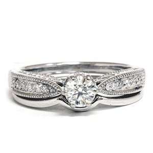   Real Vintage Antique Diamond Engagement Wedding Ring Filigree: Jewelry
