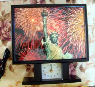 Statue of Liberty Display and Clock   Fiber Optic Color  