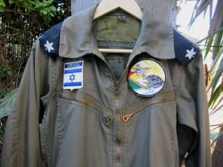 ISRAEL IDF AIR FORCE   MAJOR PILOT FLYING SUIT W/ RANKS, PATCHES 