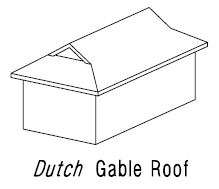 Dutch Gable Is a combination of a Hip roof with a small Gable at the 