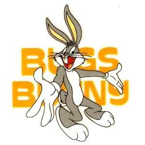 Bugs Bunny arms wide open with name in background Iron On Transfer for 