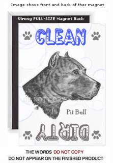 Pit Bull AKC Dog Breed, Dishwasher Magnet Sign, Pen and Ink Drawing