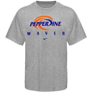  Nike Pepperdine Waves Ash Basic Logo T shirt: Sports 