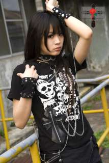 Visual Kei Rock SLAVE Gothic Punk HandCuffs Choker Set  