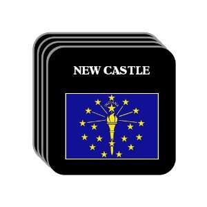   State Flag   NEW CASTLE, Indiana (IN) Set of 4 Mini Mousepad Coasters