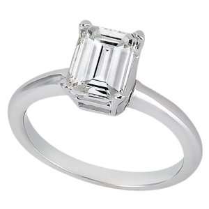   Engagement Ring Setting for Emerald Cut Diamond Platinum Allurez