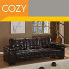 Vintage Oxblood Brown Leather Chesterfield Tufted Sofa Sleeper  