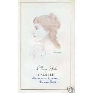  Lillian Gish Camille Signed Autograph Playbill Program 