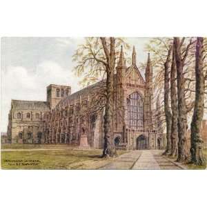 1950s Vintage Postcard View of Winchester Cathedral from the Northwest 