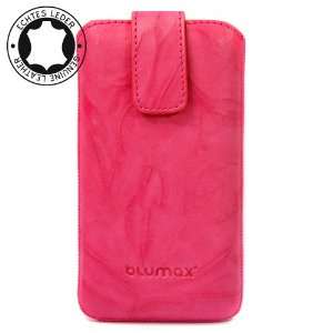Pink Leather Case for Apple Iphone 4 with Retract Function , Mobile 