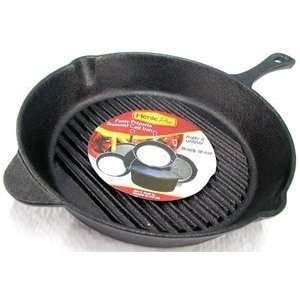  HenlePro Cast Iron Grill Pan   Round: Kitchen & Dining
