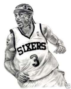 ALLEN IVERSON LITHOGRAPH POSTER IN 76ERS SIXERS JERSEY  