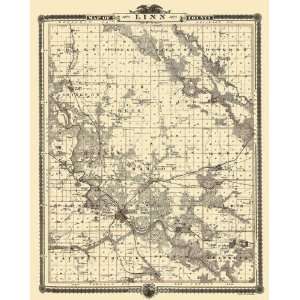  LINN COUNTY IOWA (IA/MT. VERNON) LANDOWNER MAP 1875