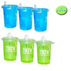  Tilty Sippy Cup Set(3 Blue + 3 Green) Total 6 Cups Baby