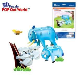  Animals Koala & Elephant (Mom & Baby) 3D Puzzle Model 